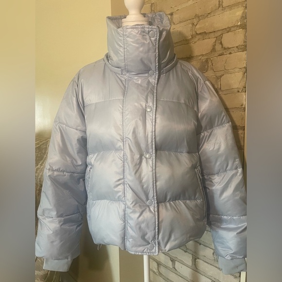 Gap Big Puff Cropped Jacket, Light Blue, Sz, Med. - Picture 3 of 16